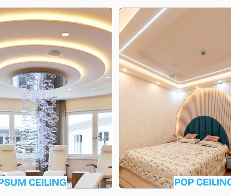 Which is the better option for a false ceiling gypsum or POP Plaster of Paris false ceiling, gypsum, pop